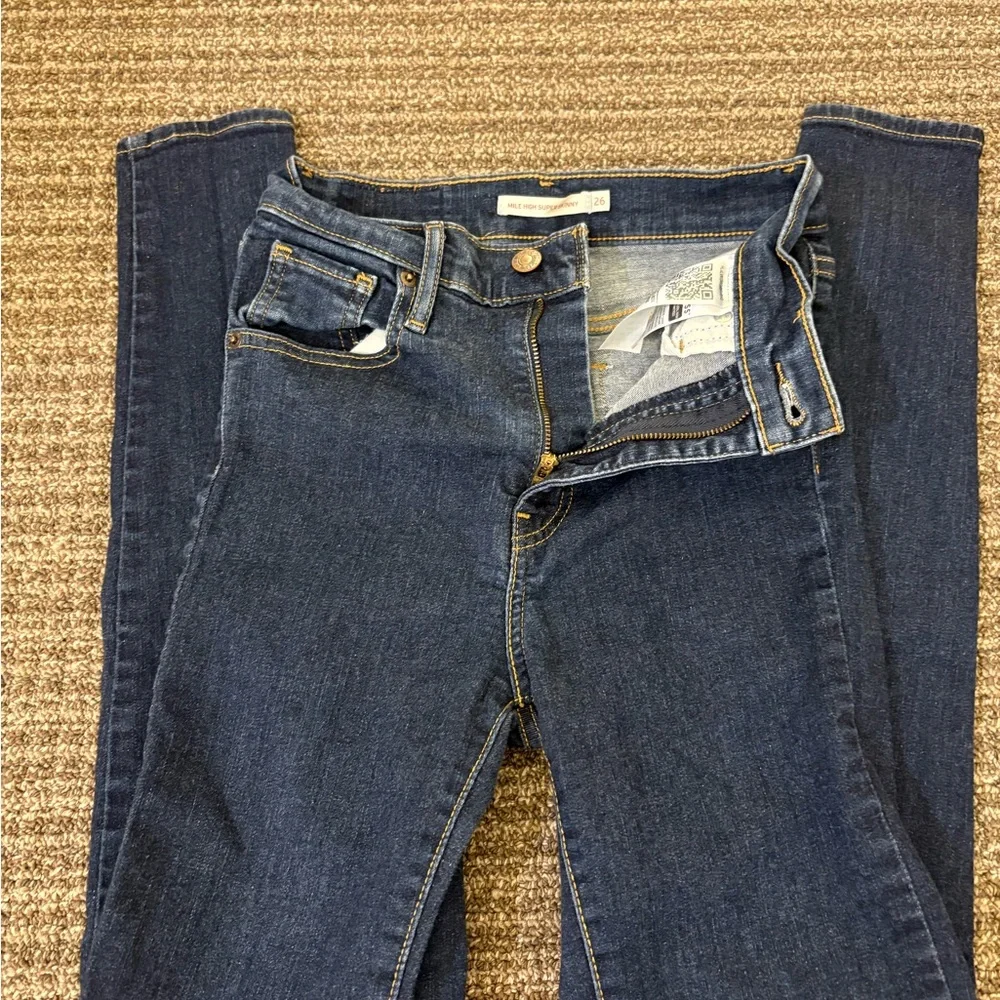 Levi's Dark Blue Skinny Jeans high rise - Picture 2 of 9
